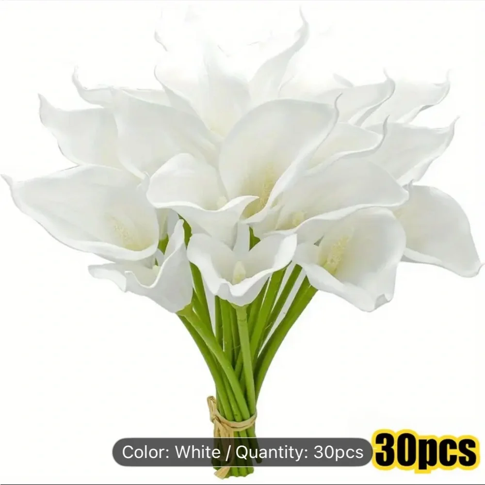 Chic White Calla Lily Faux Floral Arrangement - Picture 6 of 9